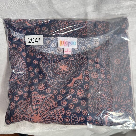 LuLaRoe IRMA Easter Egg Paisley Navy Coral Floral Hi-Low Tunic Top Shirt SMALL S - Picture 6 of 6